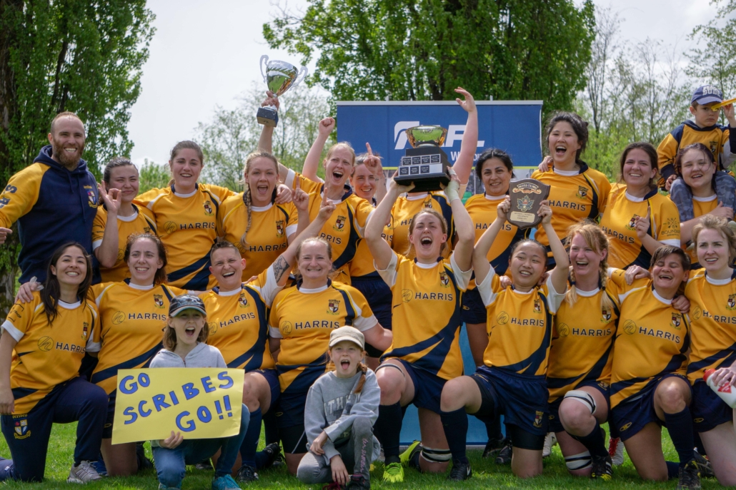 Scribes RFC celebrate winning Women's Division 2