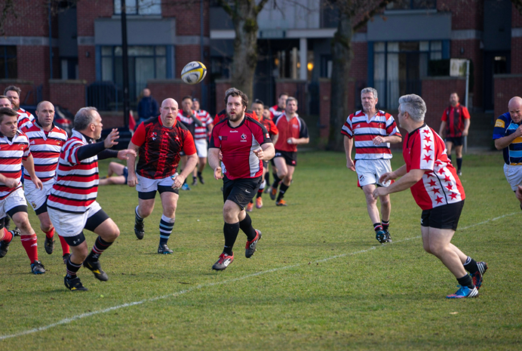 Masters Rugby in action