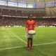 HSBC Rookie Rugby ball carrier Anisha Singh carries the match ball onto the field at BC Place