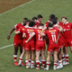 Canada's Men's Sevens team huddles before a match at the HSBC France Sevens in Toulouse