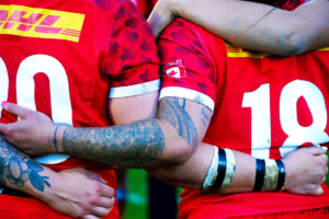 A close up of the Rugby Canada Senior Women's team