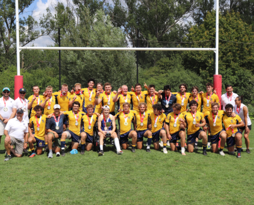 The BC Bears U19 Men's Team poses for a group photo at the 2022 Canadian Rugby Championships