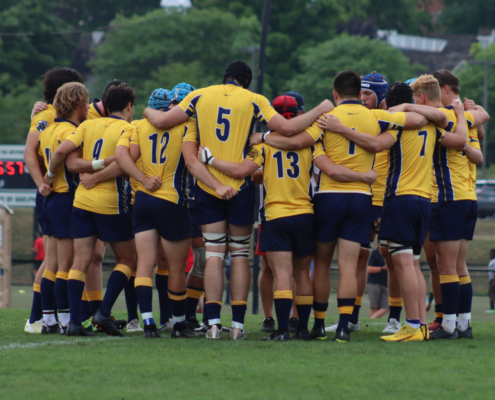 The BC Bears huddle before a U19 match against Ontario