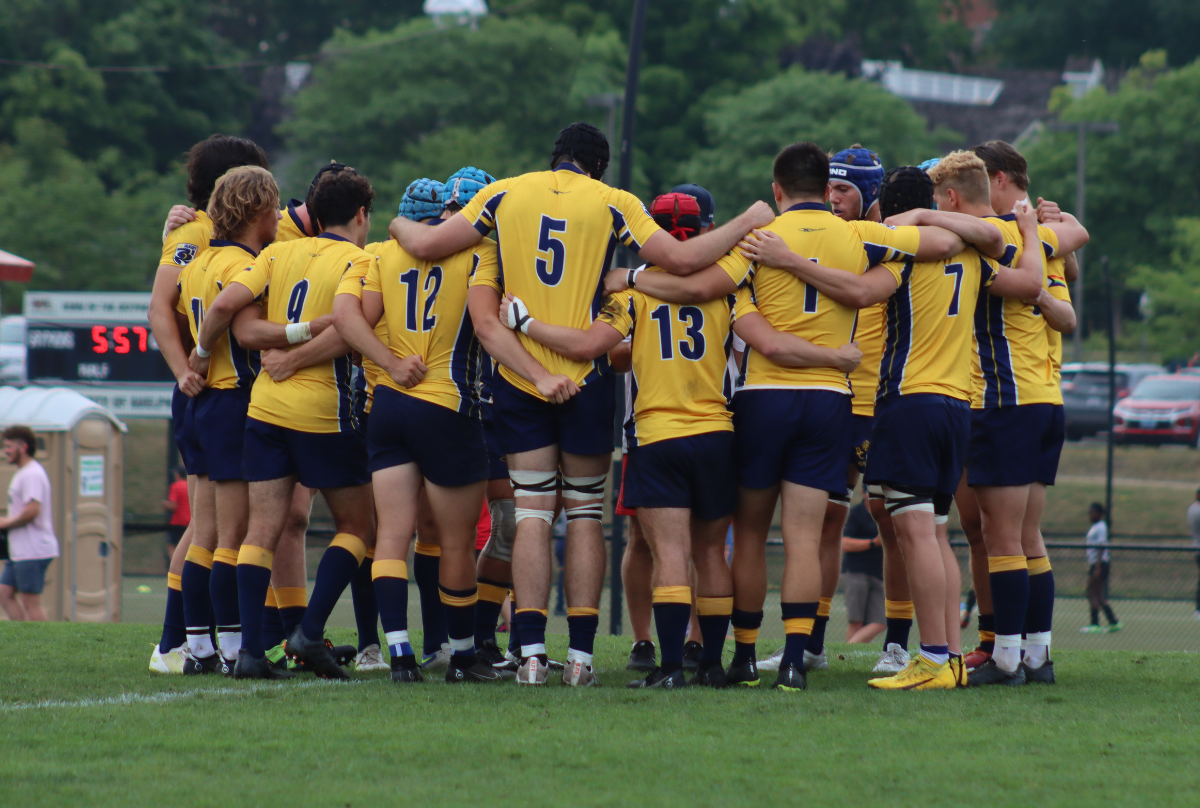 The BC Bears huddle before a U19 match against Ontario
