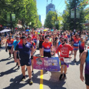 The Vancouver Rogues team marches in the 2022 Vancouver Pride Parade