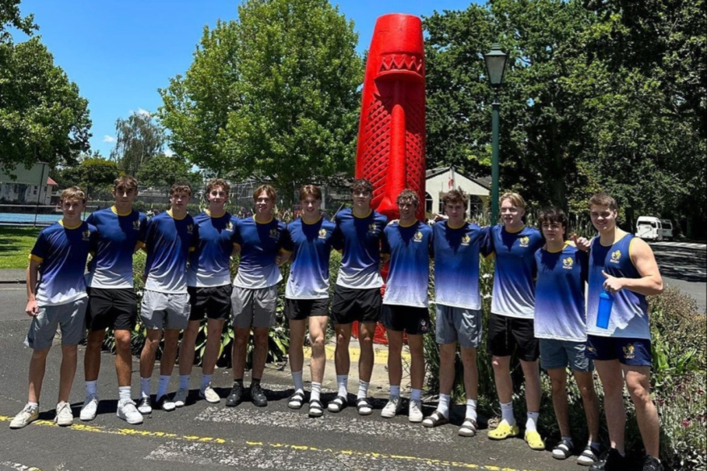 BC Bears Elite 7s Boys pose for a team photo in New Zealand
