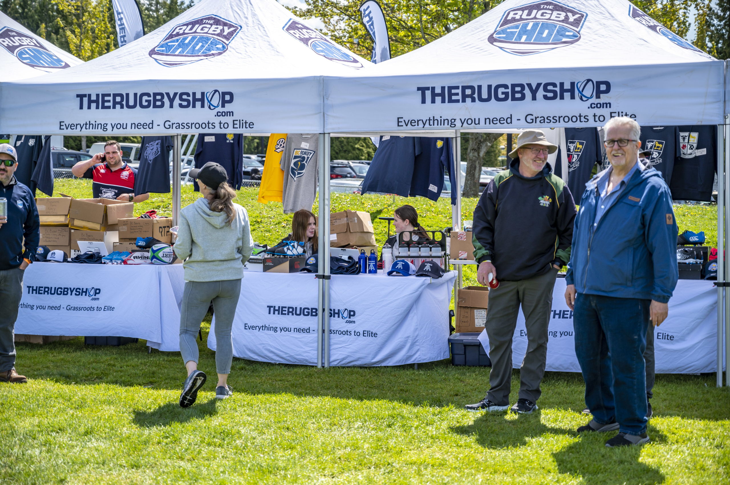 A generic shot of The Rugby Shop tents at the 2022 BC Rugby Senior Club Finals