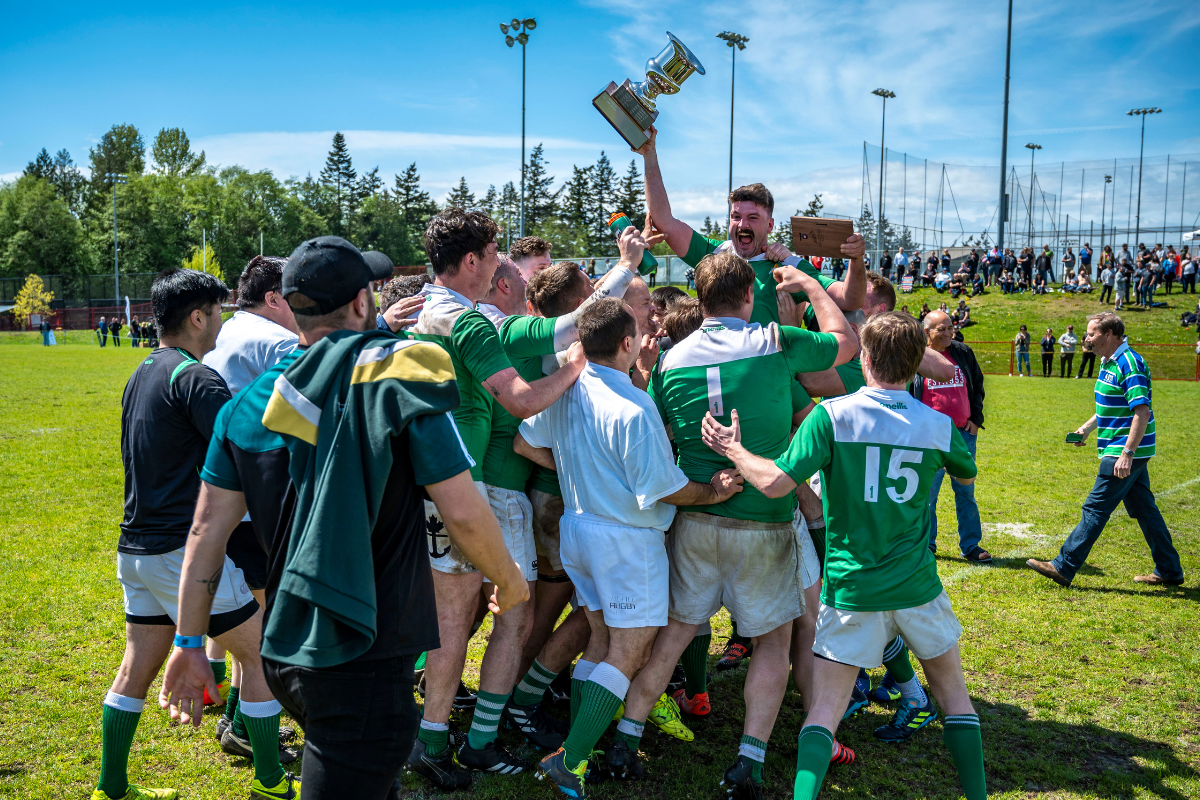 Kats RFC celebrates winning the 2022 BC Rugby Senior Men's Division 3 Final