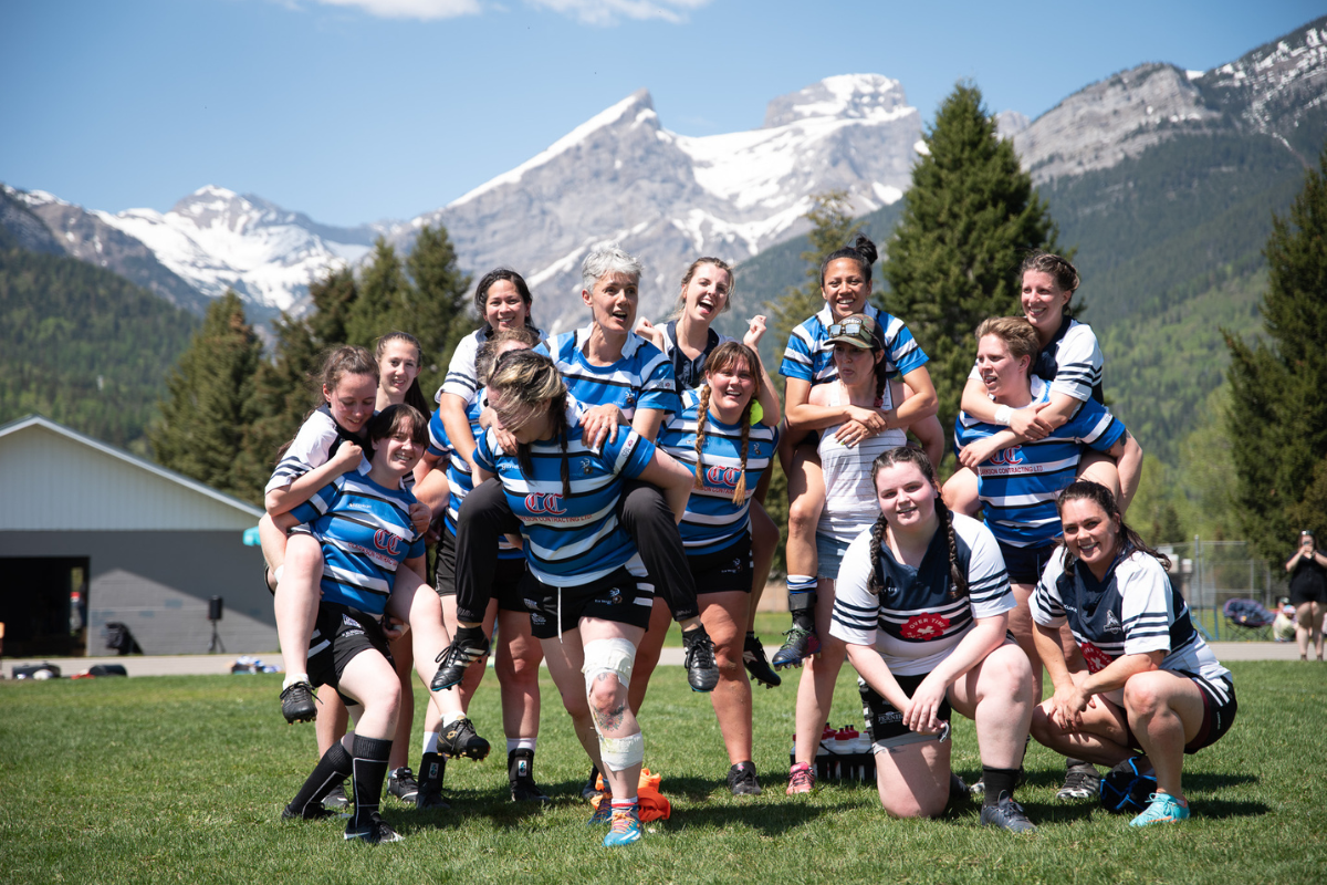 Elk Valley Rugby Club and Rocky Mountain Rogues celebrate their first women's fixture in 5 years
