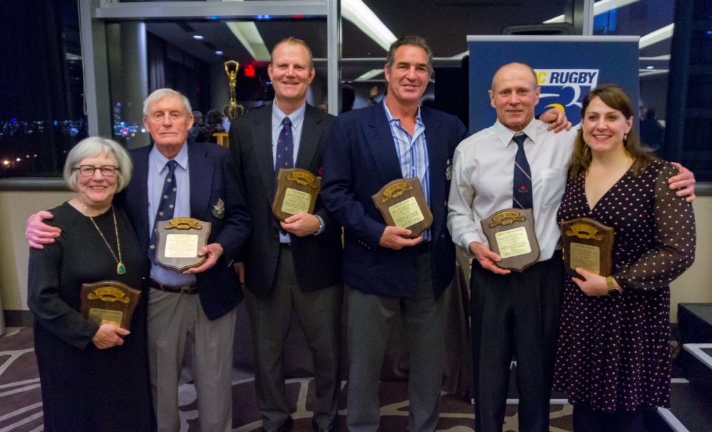 A general shot of all 2019 BC Rugby Hall of fame inductees