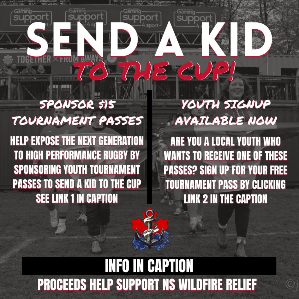 A graphic depicting the 2023 Coast to Coast Cup Send a Kid campaign
