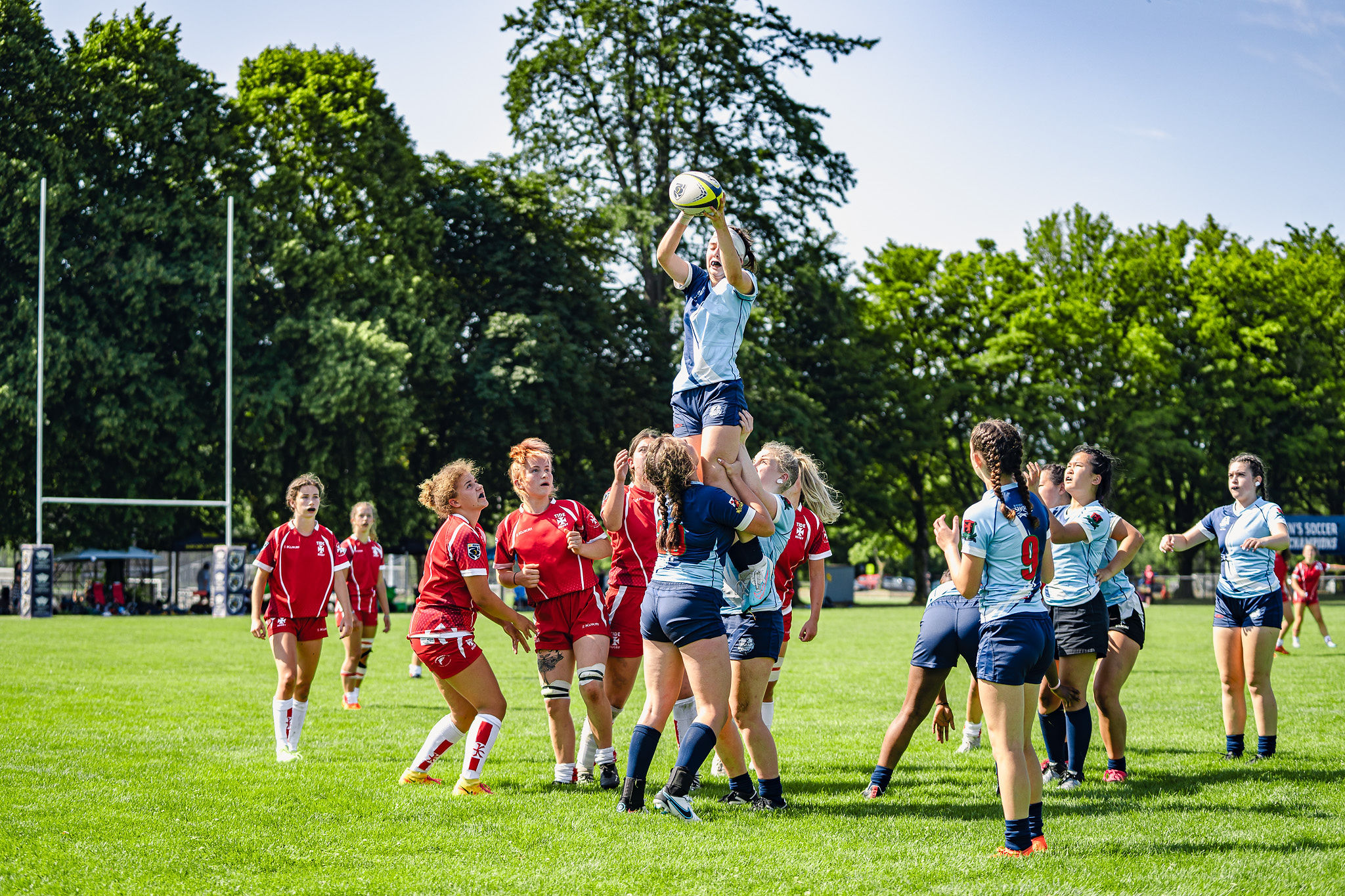 a lineout at the 2023 provincial regional championships