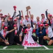 UBC Thunderbirds celebrates winning the 2023 Canada West Championship