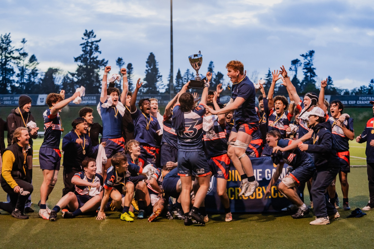 UBCOB Ravens celebrate winning the U18 Boys Championship