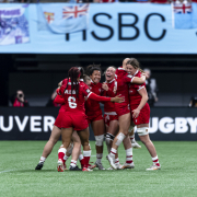 Rugby Canada Women's 7s team celebrates