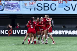 Rugby Canada Women's 7s team celebrates