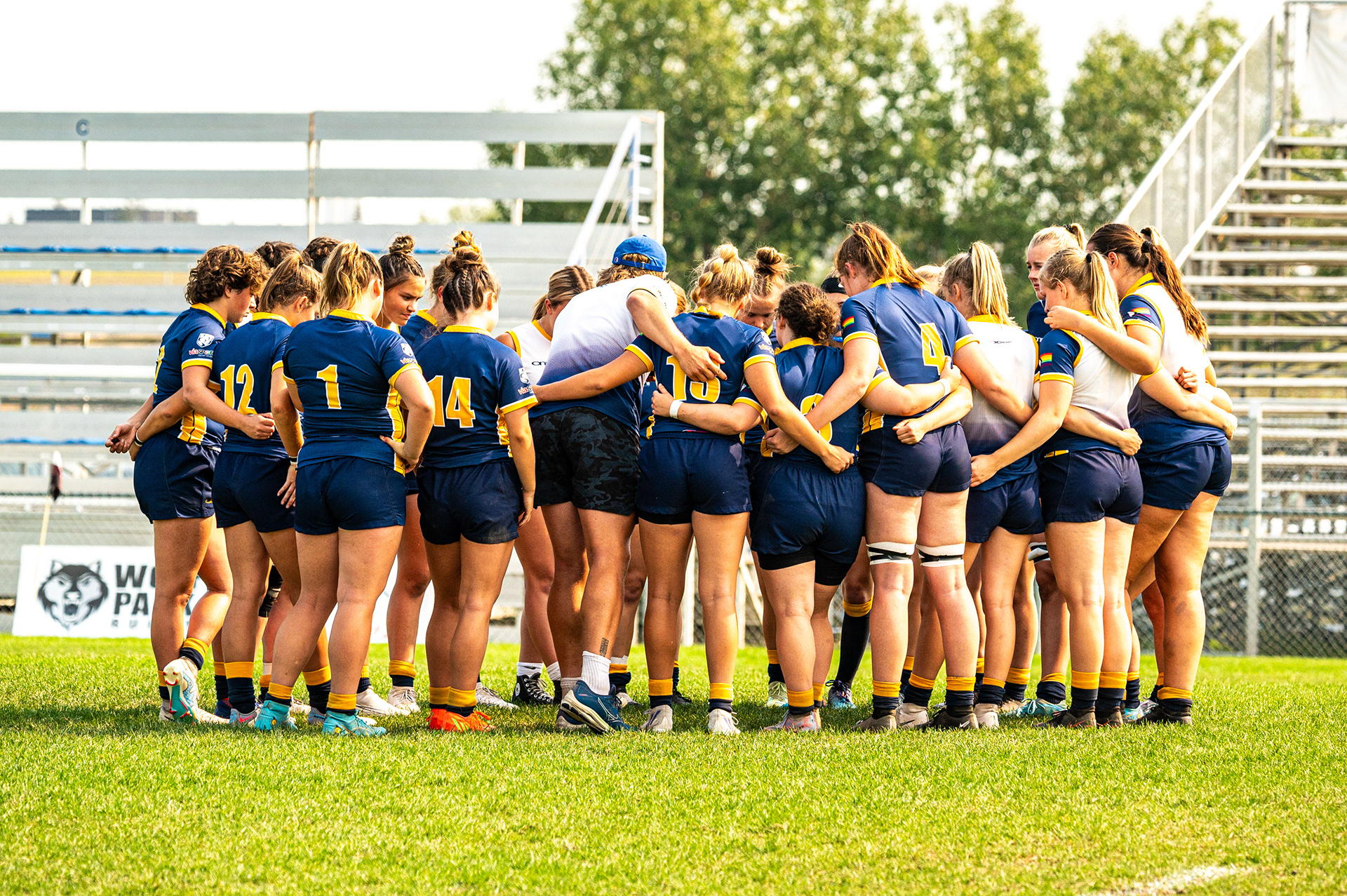 BC Bears U18 Girls perform a huddle ahead of the 2023 Western Canadian Championships
