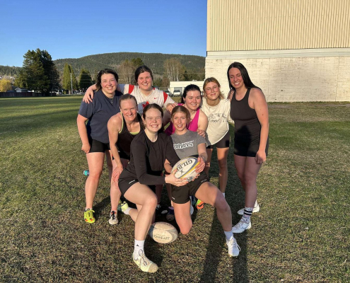 Terrace Women's Rugby team poses for a photo