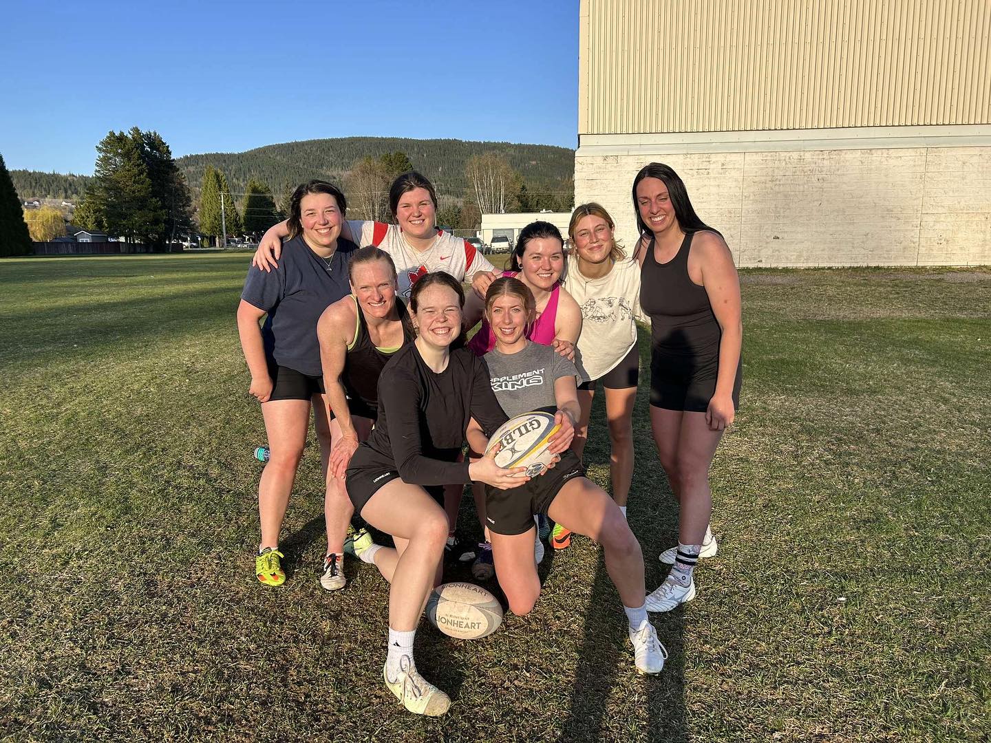 Terrace Women's Rugby team poses for a photo