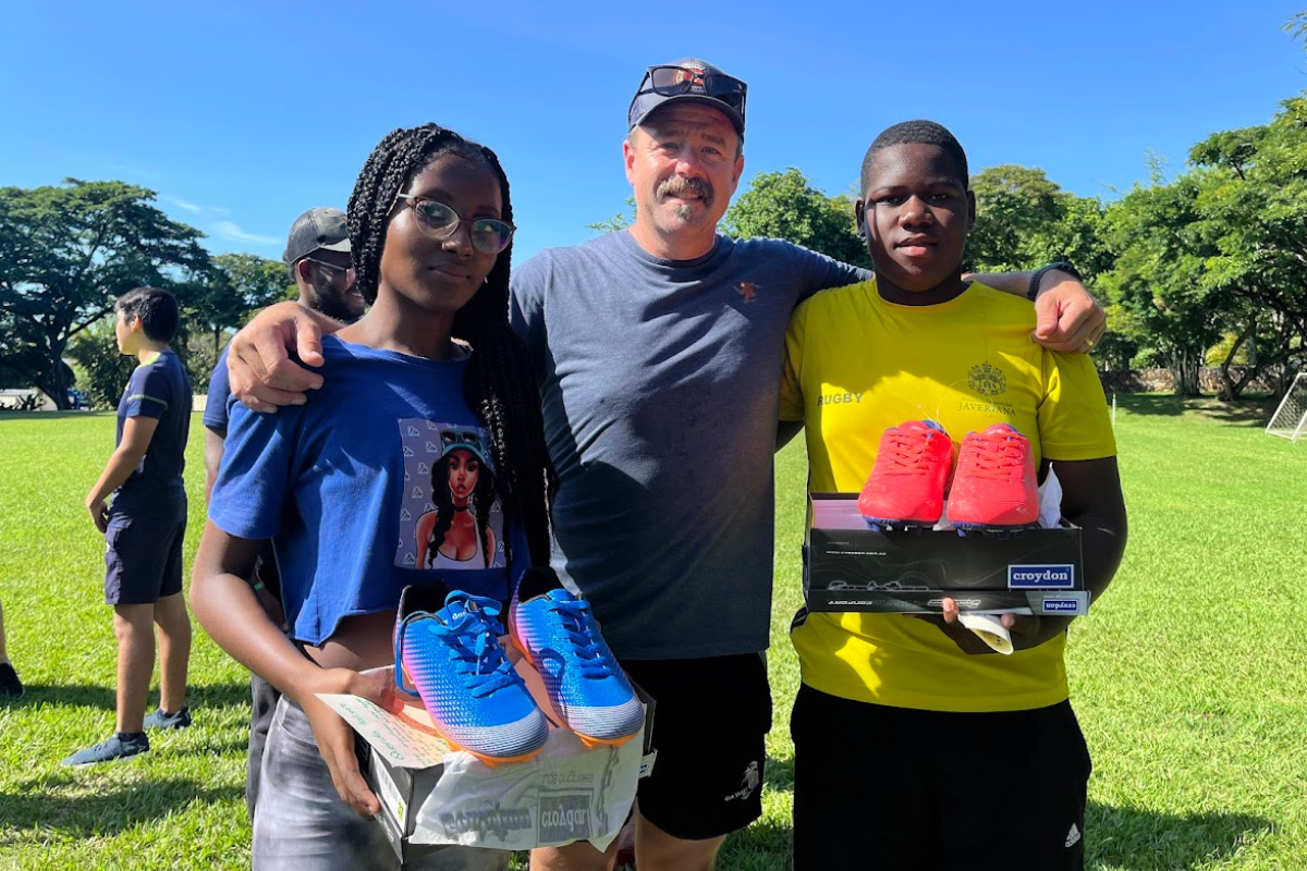 Members of Elk Valley Bulls with Tribu Rugby in Columbia