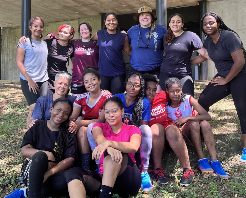 Members of Elk Valley Bulls with Tribu Rugby in Columbia