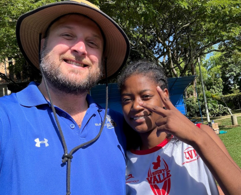 Members of Elk Valley Bulls with Tribu Rugby in Columbia