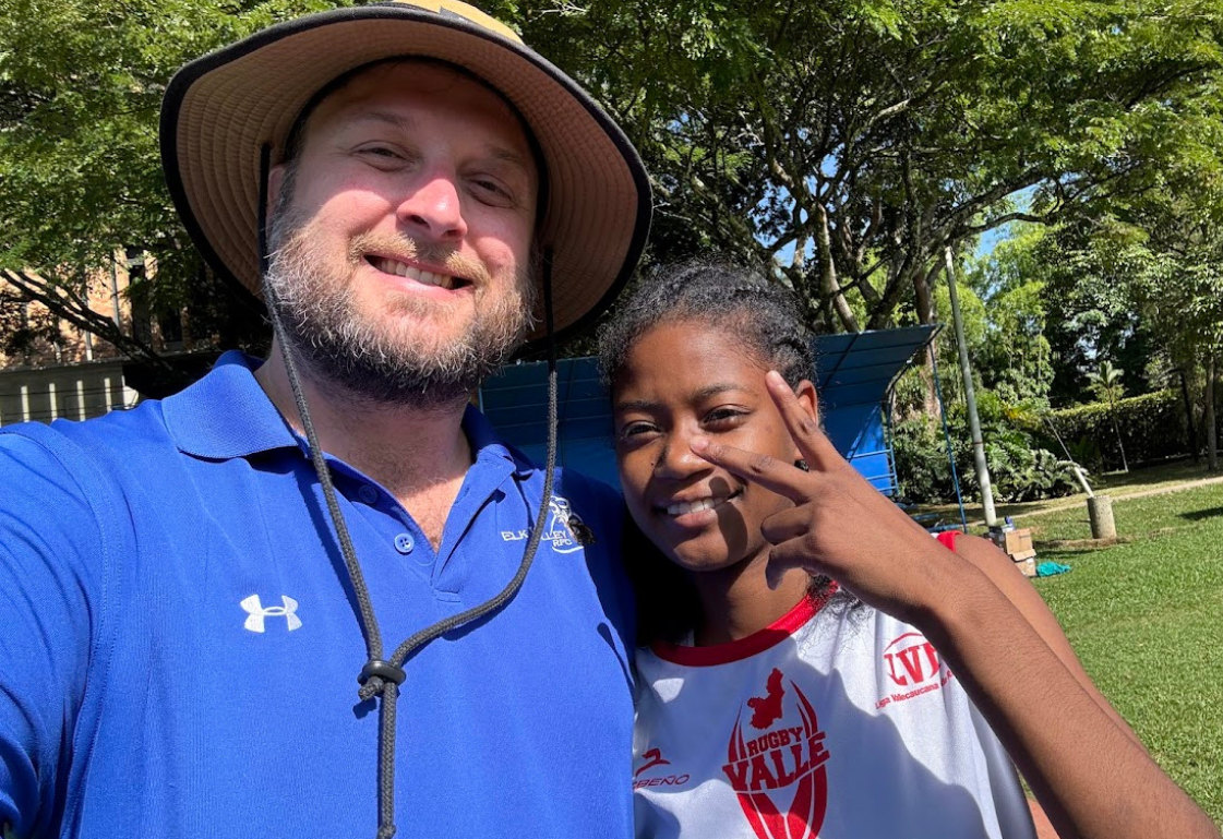 Members of Elk Valley Bulls with Tribu Rugby in Columbia