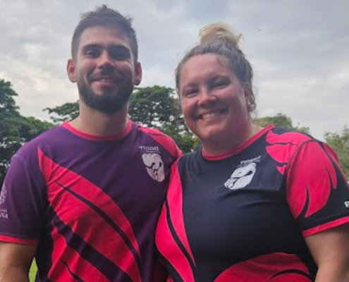 Members of Elk Valley Bulls with Tribu Rugby in Columbia