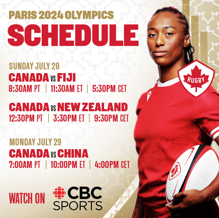 2024 Canada Olympic Rugby Sevens Schedule Graphic
