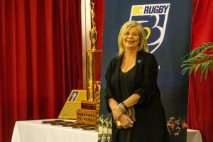 Connie McGinley at the BC Rugby Hall of Fame in 2020