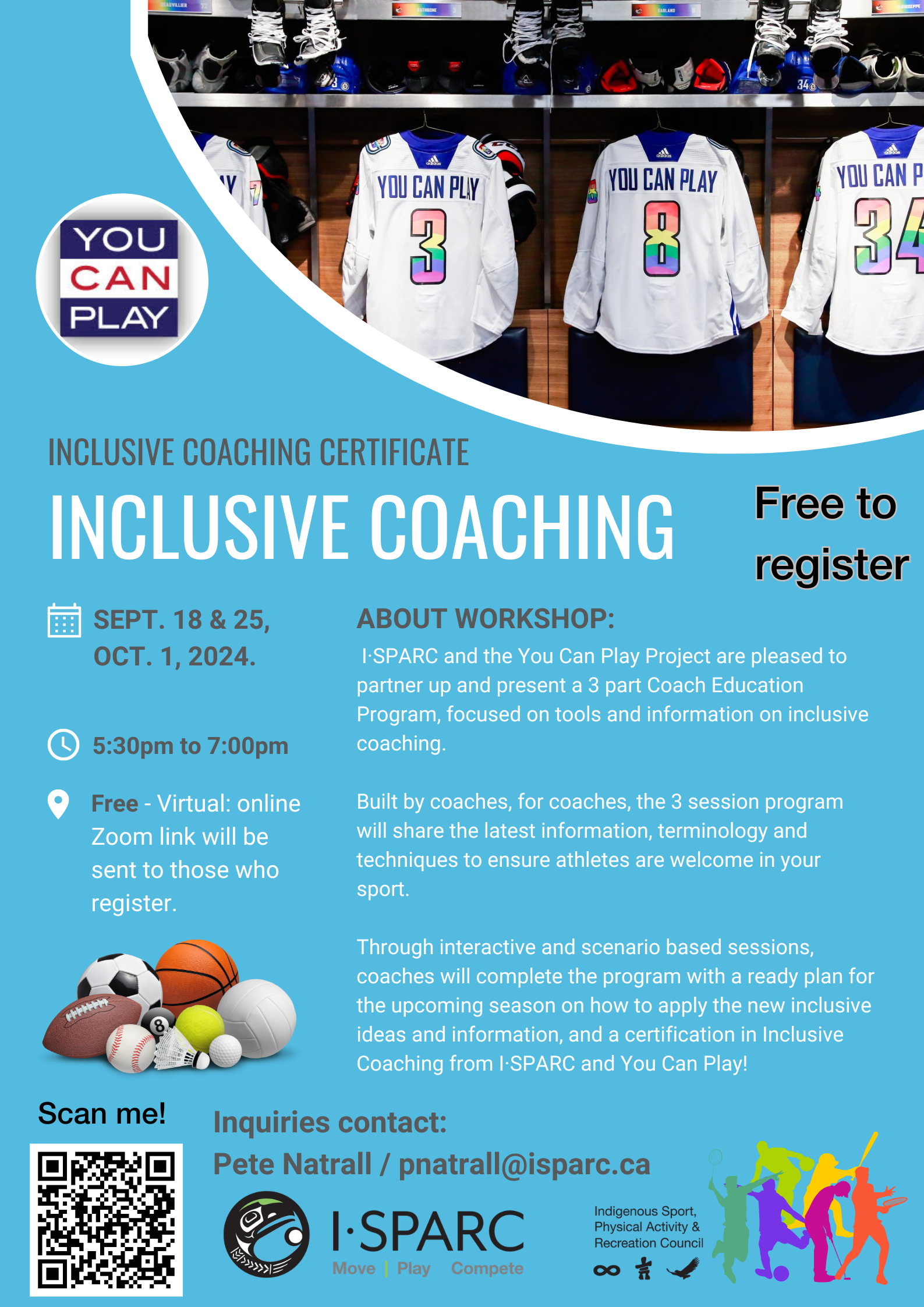 Inclusive Coaching with I-Sparc and You Can Play