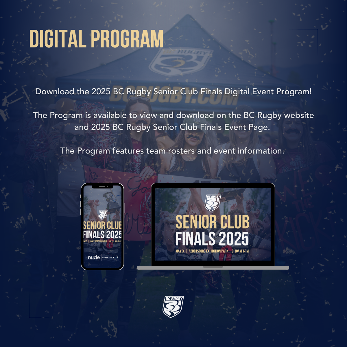 2025 BC Rugby Senior Club Finals Digital Event Program Graphic