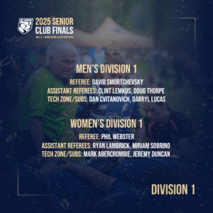2025 Senior Club Finals - Division 1 Officials