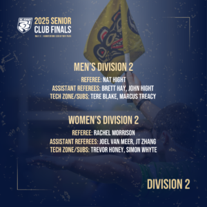 2025 Senior Club Finals - Division 2 Officials