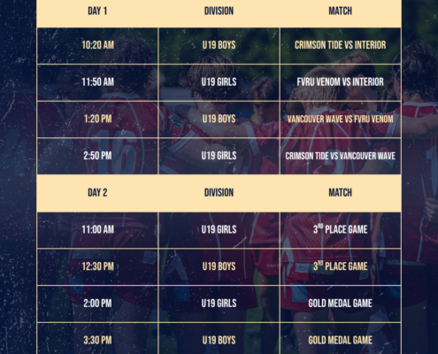 2025 PRCs Schedule - U19 Divisions