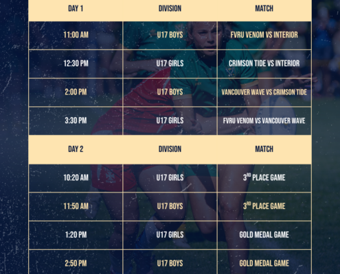 2025 PRCs Schedule - U17 Divisions