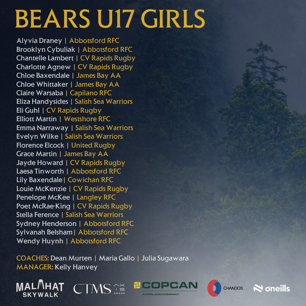2026 BC Bears U17 Girls Roster