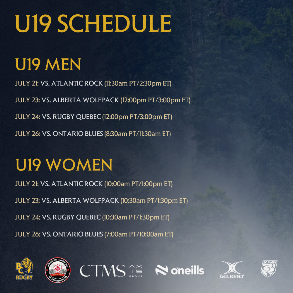 2026 BC Bears u19 Schedule Graphic